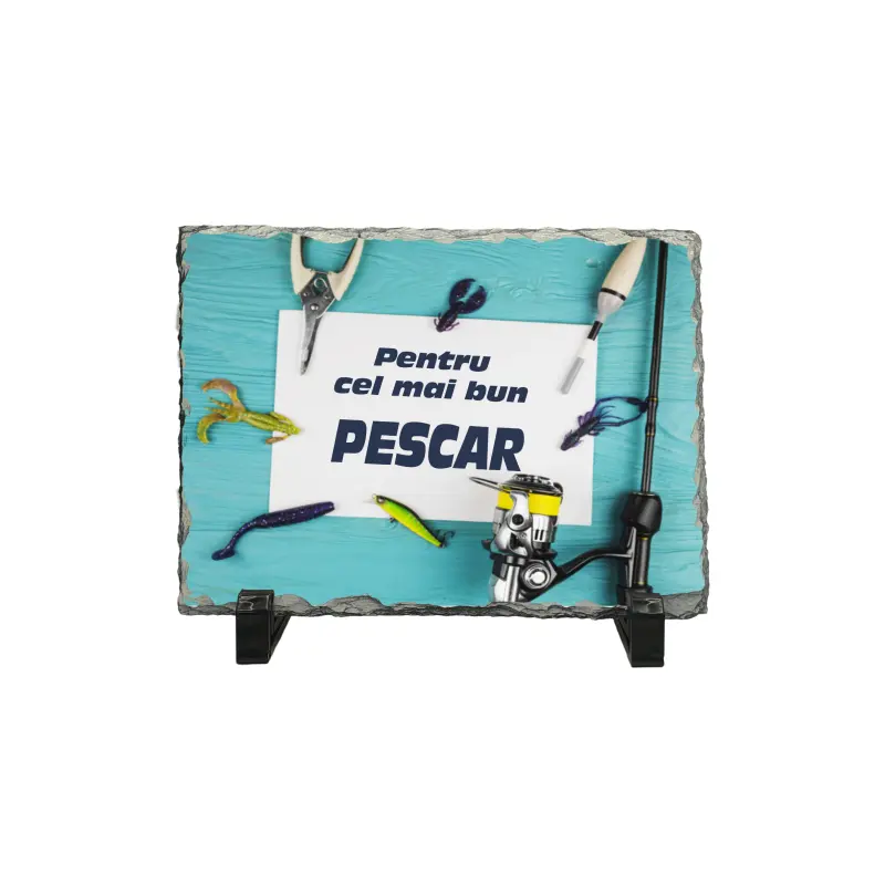 Pentru cel mai bun pescar, piatra ardezie personalizata, cu mesaj model pa010